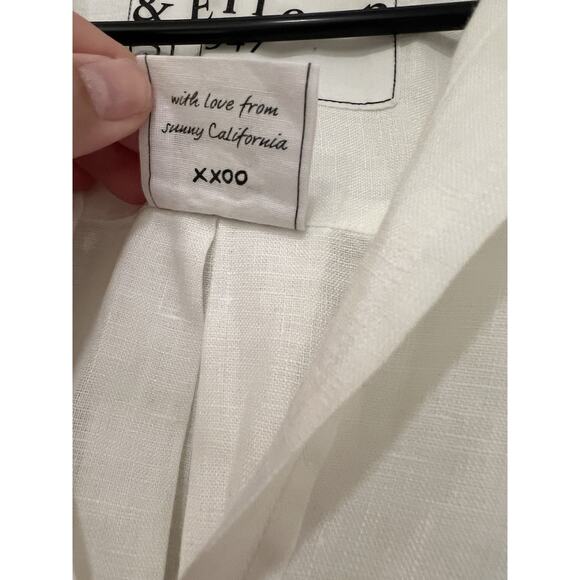 Frank & Eileen Hunter White Linen Shirt Dress Button Front Size Small $398 - Picture 9 of 9